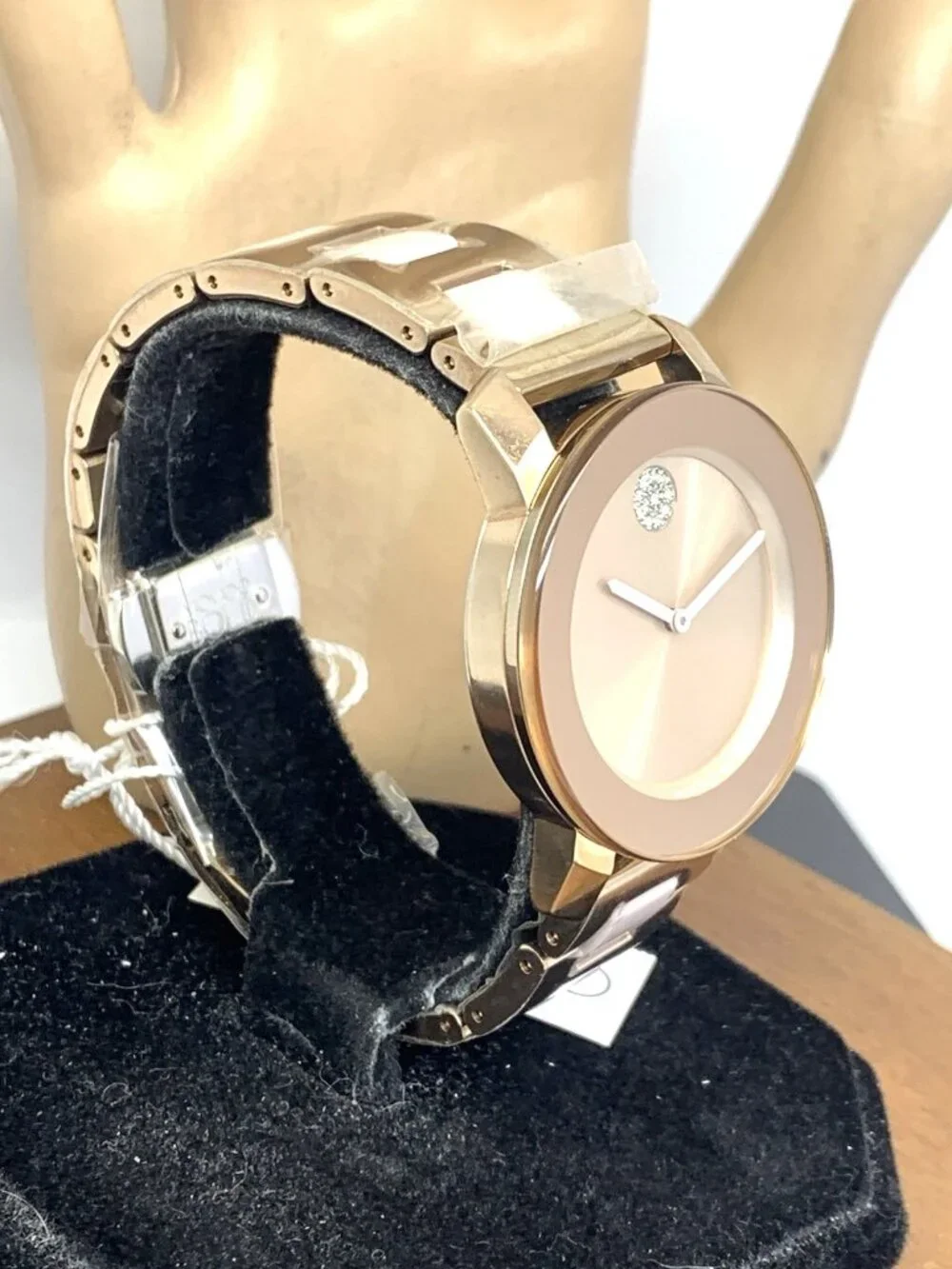 Movado Women's Watch 3600639 Bold Rose Dial Swiss Quartz Steel Ceramic Band 36mm
